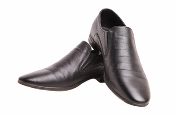 Black classic leather mens shoes