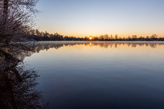 Sonnenaufgang am Kiesteich