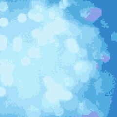 Abstract blue light bokeh pixel art. Blue bokeh background.