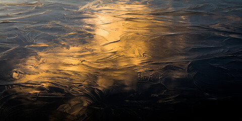 sunset colored textured first ice