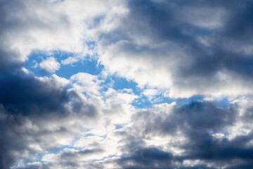 blue sky background with white clouds autumn day