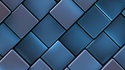 Fototapeta na wymiar Abstract blue background. Rectangular blocks.