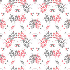  Abstract seamless pattern lovely flowers drawn on paper paints