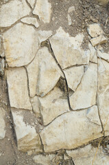 Texture of a yellow, old stone wall