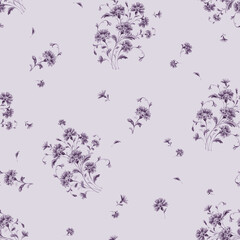  Abstract seamless pattern lovely flowers drawn on paper paints