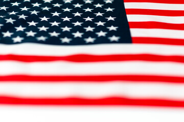 Close up United States of America flag. Image of the american flag studio shot