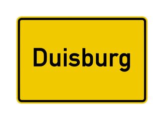Duisburg city limits road sign in Germany
