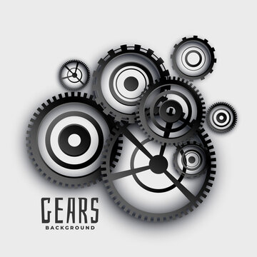 gears and cog wheels in 3d style background