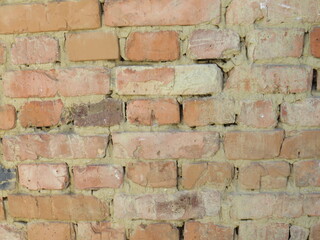 Brick wall with beautiful clay background or pattern