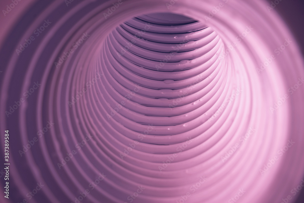 Poster beautiful round abstract pink tunnel with color light on a background pattern textured ford design.
