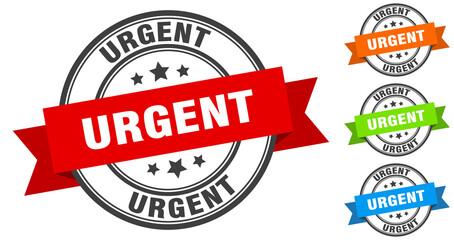 urgent stamp. round band sign set. label