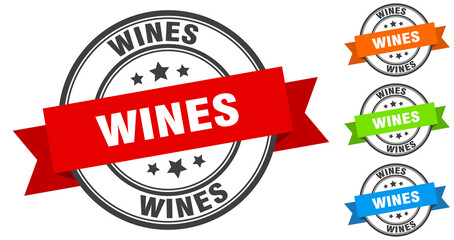 Obraz premium wines stamp. round band sign set. label