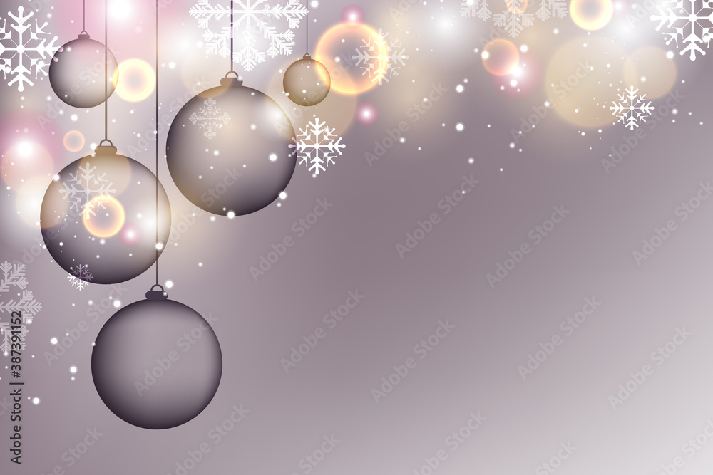 Poster Abstract light and bokeh background. Christmas and New Year background
