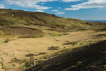 Islande, Reykjadalur source d'eau chaude, riviere thermale, Grensdalur