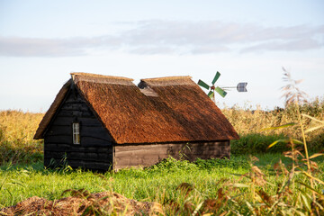 altes Bauernhaus mit Rietdach