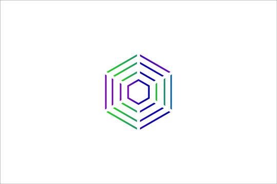 minimalist technology logo design. cube signal icon, creative hexagon signal, polygonal  data