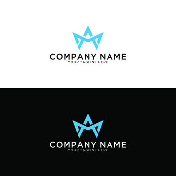 Unusual creative modern stylish connected fashion brands black and gold color AM MA A M initial based leter icon logo.