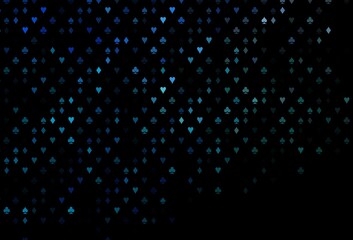 Dark BLUE vector pattern with symbol of cards.