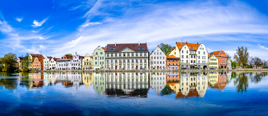 historic facades in Landshut - bavaria