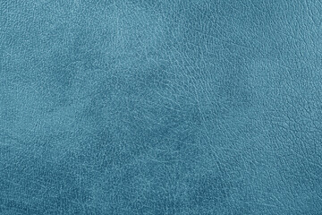 Blue natural leather, close-up, isolated background for design