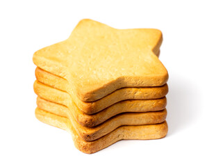 Homemade Christmas cookies isolated on the white background