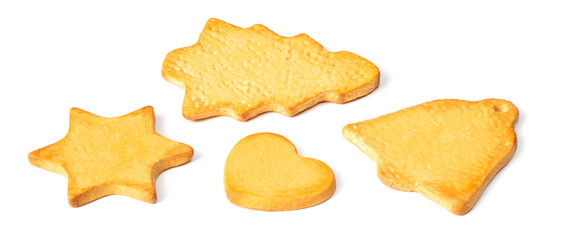 Naklejka premium Homemade Christmas cookies isolated on the white background