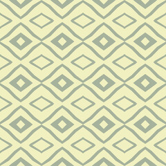 Mosaic with geometric shapes. Seamless pattern. Design with manual hatching. Textile. Ethnic boho ornament. Vector illustration for web design or print.