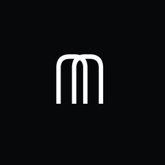 Creative Professional Trendy and Minimal Letter M AA Logo Design in Black and White Color, Initial Based Alphabet Icon Logo in Editable Vector Format