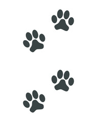Fototapeta na wymiar Prints paws dog graphic sign. Animal footprints icon isolated on white background. Vector illustration