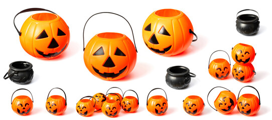 plastic Jack lanterns isolated on the white background