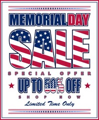 Vector illustration for Memorial Day Sale. Perfect for any use.
