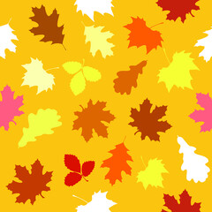 Naklejka na ściany i meble Seamless pattern with autumn leaves. Perfect for wallpapers, wrapping papers, pattern fills, textile