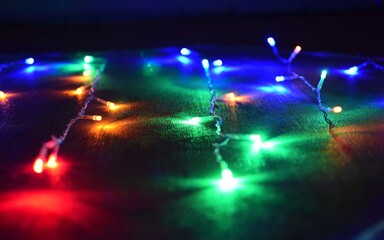 New Year, Garland abstract, light, night