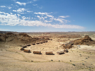 Houses in the middle of de desert in Namibia