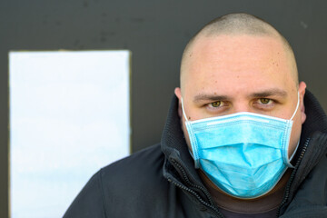 Young man wearing a face mask
