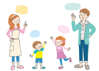 かわいい笑顔の家族