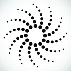 Halftone dots in circle form. round logo . vector dotted frame . Half tone design element
