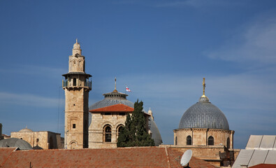 Fototapeta na wymiar Church of Holy Sepulchre - Church of Resurrection in Jerusalem. Israel