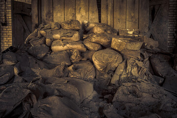 An old abandoned brick factory, a lost place with ancient history, vandalism and graffiti