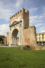 Fototapeta na wymiar Arch of Augustus in Rimini. Emilia-Romagna region. Italy