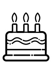 Cake Flat Icon Isolated On White Background