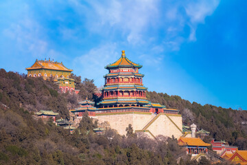 Tower of Buddhist Incense (Foxiangge) at The Summer Palace in Beijing, China