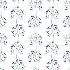 seamless pattern with twigs on white. Design for textile, fabric, wrapping paper.