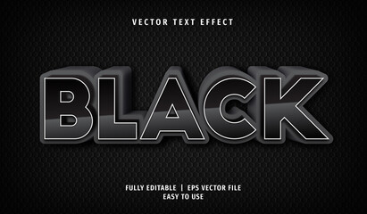 3D Black Text Effect, Editable Text Style