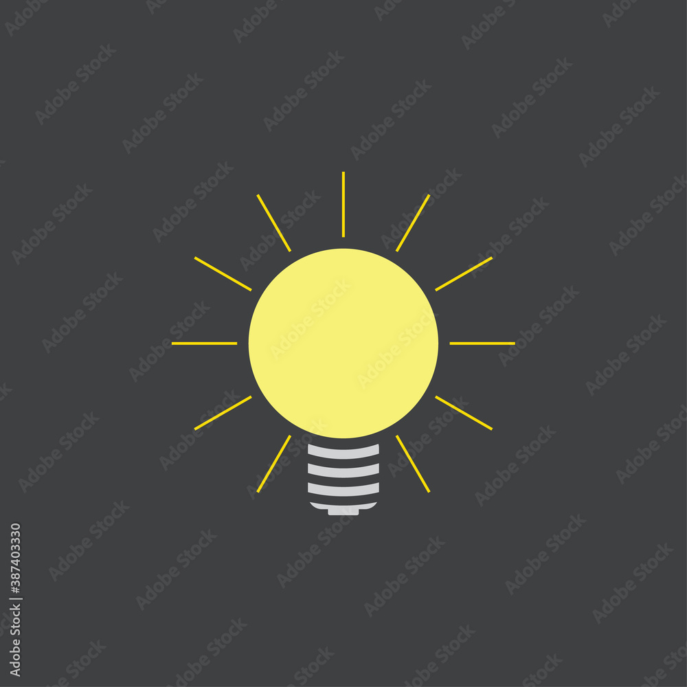 Sticker Lamp icon logo on dark background design vector