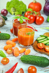 Vegetables on wooden background