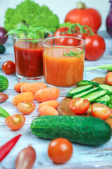 Vegetables on wooden background