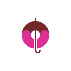 Donut with umbrella logo design vector © drijimedia