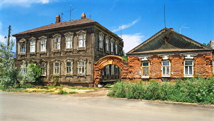 An old Russian wooden house from the times of the Russian Empire with elements of carved decorations.
Astrakhan, Russia.
