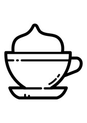 Coffee Mug With Cream Flat Icon Isolated On White Background